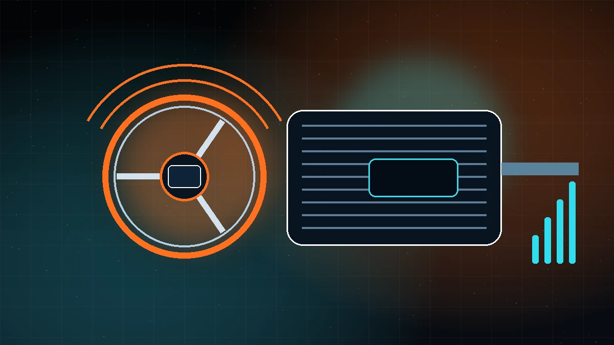 Custom neon illustration of a direct-drive wheelbase and steering wheel
